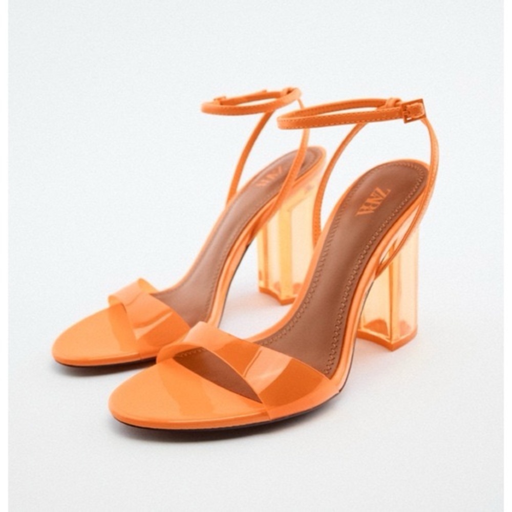 Zara Orange High Heel Sandals